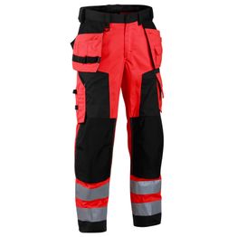 Softshell-riipputaskuhousut Blåkläder 1567 Highvis punainen/musta