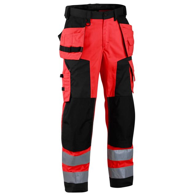 Blåkläder Highvis softshell riipputaskuhousut Punainen/Musta