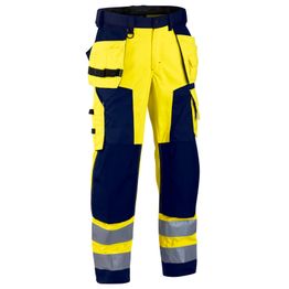 Riipputaskuhousut Blåkläder 1568 Highvis keltainen/sininen