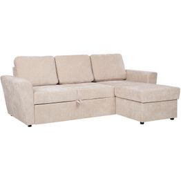 Vuodekulmasohva Home4You INGA, beige, säilytystilalla