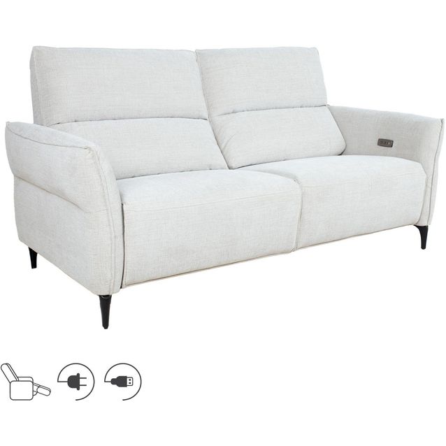 Recliner sofa MIAMI 3-seater with electric mechanism, light beige