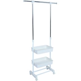 Vaateteline Home4You FERGUS 47-77x29x92-165 cm, valkoinen