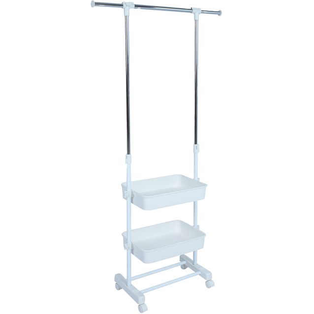 Clothes hanger FERGUS 47-77x29x92-165cm, white