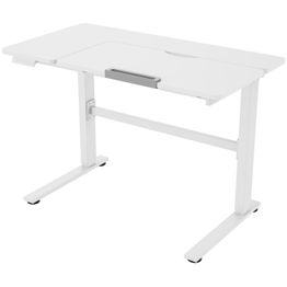 Lasten työpöytä Home4You ERGO KID 1 moottorilla 112x60xK56-80 cm, valkoinen