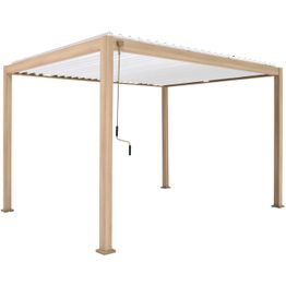Pergola Home4You Mirador-111, 300x400cm, vaalea puujäljitelmä, beige
