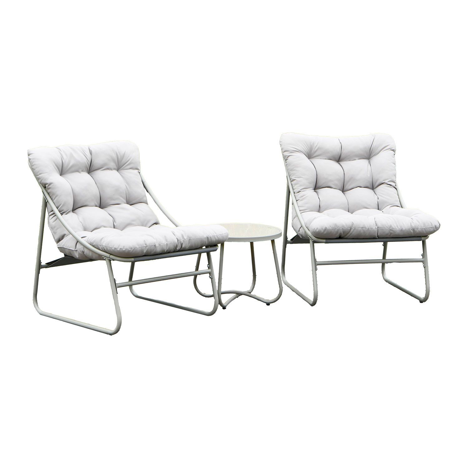 Parvekeryhmä Home4You Jive, pöytä 2 tuolia, harmaa