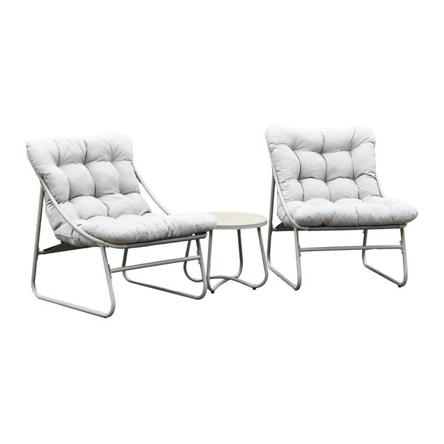 Parvekeryhmä Home4You Jive, pöytä 2 tuolia, harmaa 