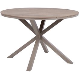 Pöytä Home4You PORTO Ø110,5xK73 cm, beige/harmaa