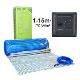 Lattialämmitysmatto Grand Meyer 1 m², 170 W/m² + termostaatti MST-10, eri kokoja