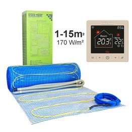 Lattialämmitysmatto Grand Meyer 1 m², 170 W/m² + Wi-Fi termostaatti SN-15, eri kokoja