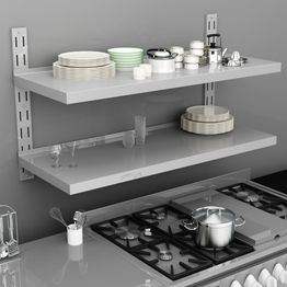 2-kerroksinen kelluva seinähylly ruostumaton teräs 120x30 cm