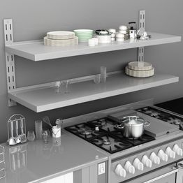 2-kerroksinen kelluva seinähylly ruostumaton teräs 150x30 cm