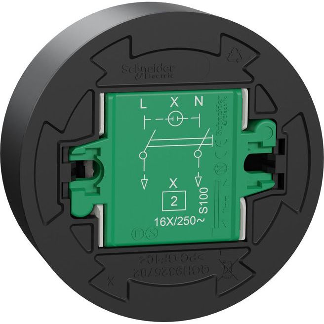 2-kytkin Renova pinta-asennus musta lisäkuva 2