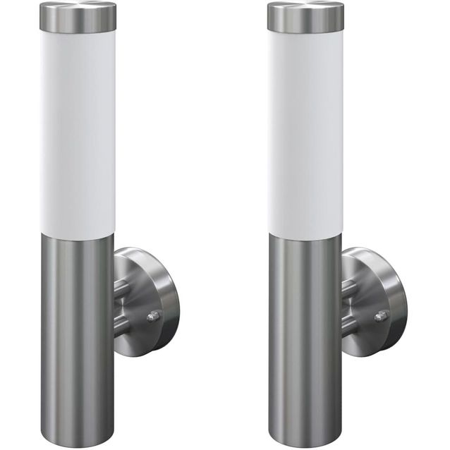 2 ruostumaton teräs vesitiivistä seinävaloa puutarhaan_1