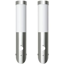 2 seinävalaisinta ruostumattomasta liiketunnistimella