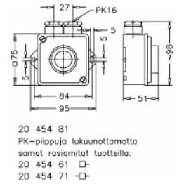 Painonappi 1-nap sulk. IP 67