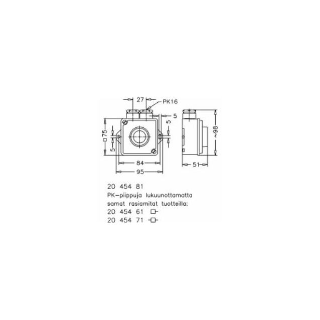 Painonappi 1-nap sulk. IP 67