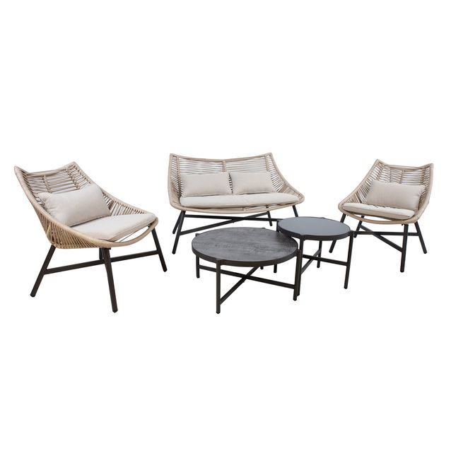 Oleskeluryhmä Home4you Helsinki, 5-osainen, beige