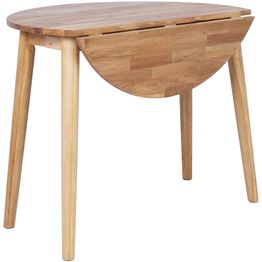 Jatkettava pöytä Home4You BIRKA Ø90xK75 cm, tammi, ruskea