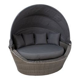 Puutarhasohva Home4you Mini Muse katoksella harmaa