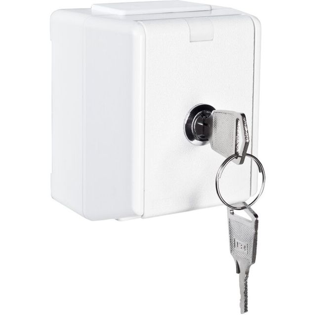 Pistorasia lukittavalla kannella Elko RS 16, 1-osainen, pinta-asennettava, ruuviliittimin, IP44, valkoinen