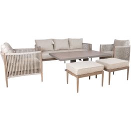 Puutarhakalustesetti Home4You MEDINA 6-osainen, beige