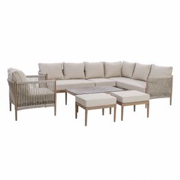 Puutarhakalustesetti Home4You MEDINA 5-osainen, beige