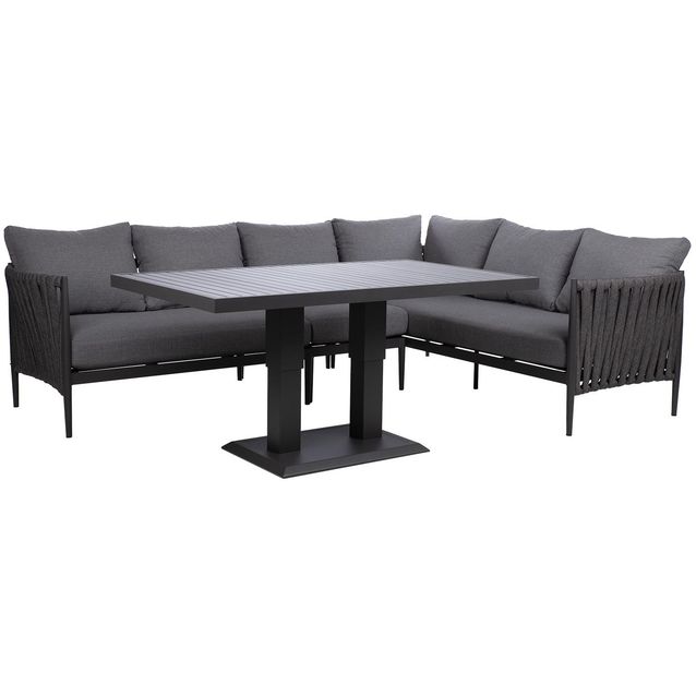 Garden furniture set BRISTOL corner sofa and table, grey