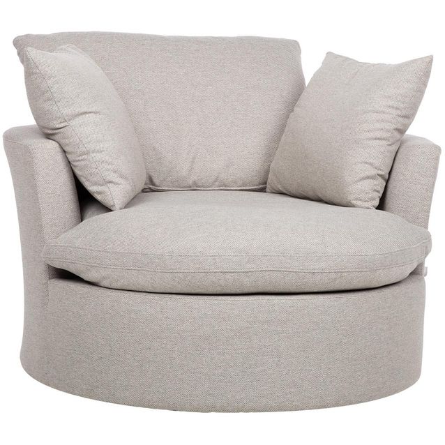 Armchair FLUFFY swivel 110x105xH65/86cm, light grey