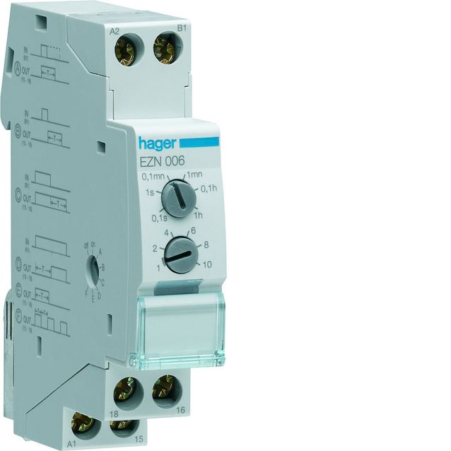 Monitoimiaikarele EZN006 0,1s-10h 1vk 8A DIN
