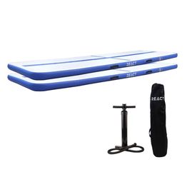 2x ilmavolttipatja React Airtrack 3 x 1 x 0,1 m käsipumpulla sini/valkoinen