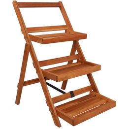 3-kerroksinen kukkateline 50x63x80 cm täysi akaasiapuu