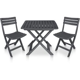 3-osainen kokoontaittuva bistrosarja muovi antrasiitti
