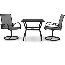 3-osainen puutarharuokaryhmä textilene ja teräs