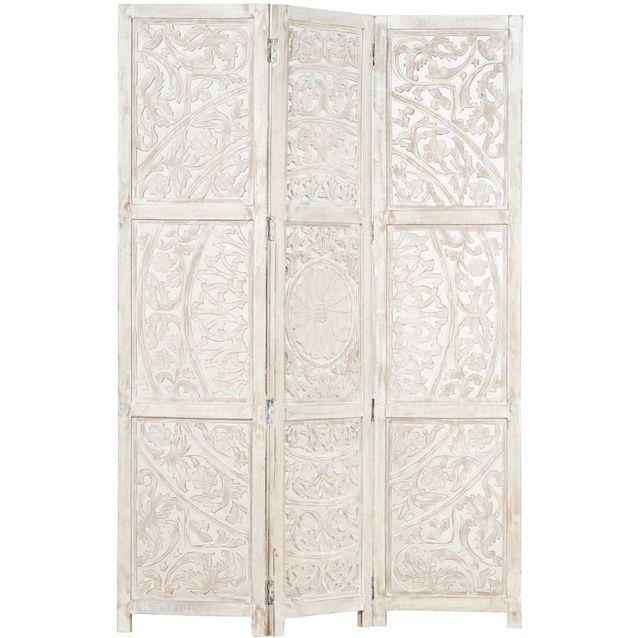 3-paneelinen tilanjakaja valkoinen 120x165 cm täysi mangopuu_1