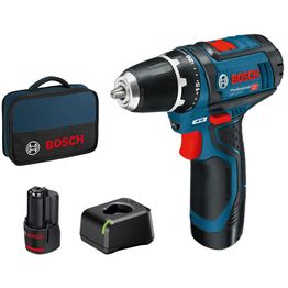 Akkuporakone Bosch Professional GSR 12V-15 12V 2x2,0 Ah akuilla + Bag