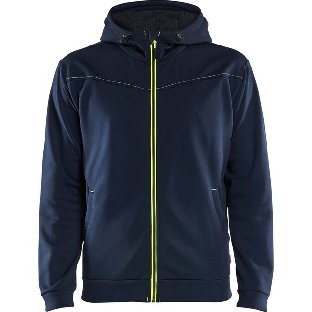 Huppari Blåkläder 3363 vetoketjulla tumma mariininsininen/huomiokeltainen