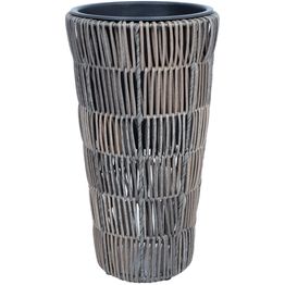 Kukkateline Home4You WICKER Ø28xK50 cm, harmaa