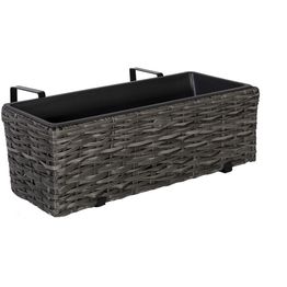 Parvekelaatikko Home4You WICKER 60x19xK18 cm, harmaa