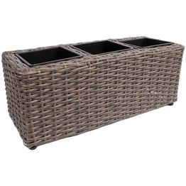 Kukkalaatikko Home4You WICKER 48x18xK18 cm, ruskea