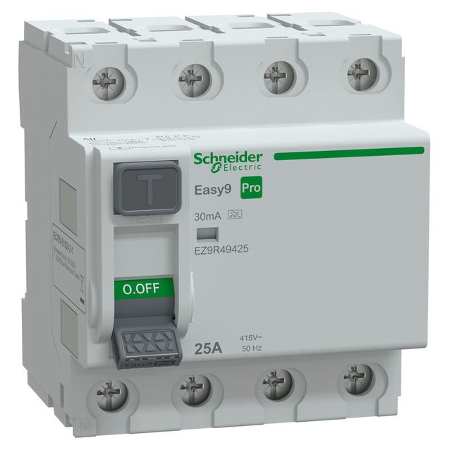 Vikavirtasuojakytkin Schneider Electric Easy9 RCCB 4P 25 A 30 mA A