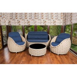 Oleskeluryhmä Linento Garden Dubai 2 istuttava sohva + 2 nojatuolia + pöytä eri värejä