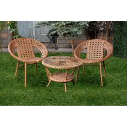 Parvekesetti Linento Garden Bella pöytä + 2 tuolia ruskea