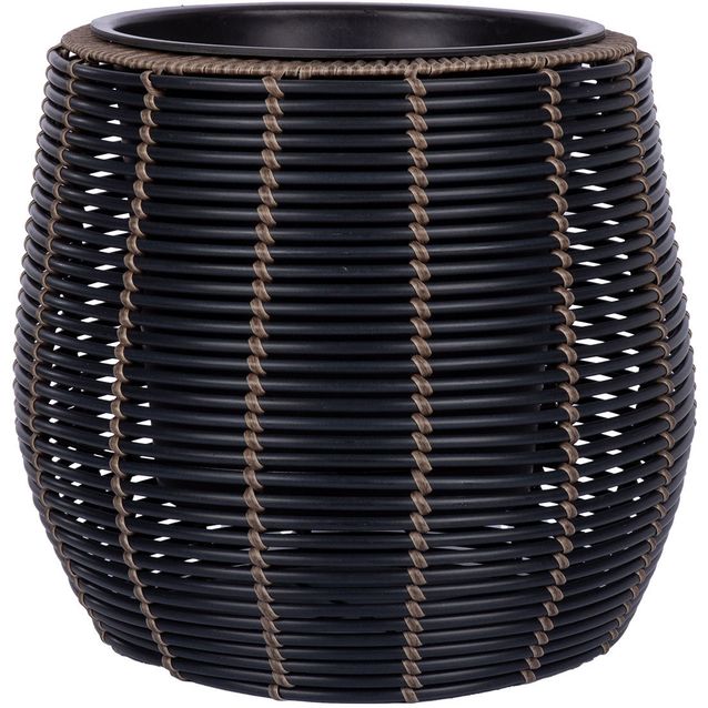 Plant holder WICKER D45xH40cm, black/brown