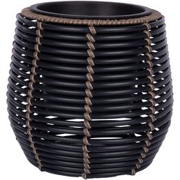 Kukkaruukunsuoja Home4You WICKER Ø28xK26 cm, harmaa