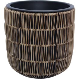 Kukkaruukku Home4You WICKER Ø27xK28 cm, vaaleanruskea