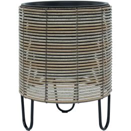 Istutuslaatikko Home4You WICKER Ø36xK48 cm, beige-harmaa