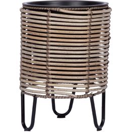 Istutuslaatikko Home4You WICKER Ø25xK35 cm, beige-harmaa
