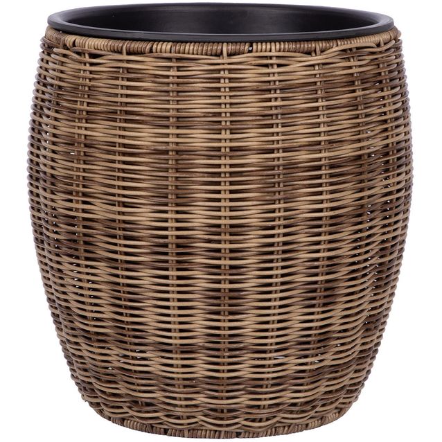 Planter WICKER D30xH30cm, light brown