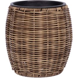 Istutuslaatikko Home4You WICKER Ø20xK20 cm, vaaleanruskea